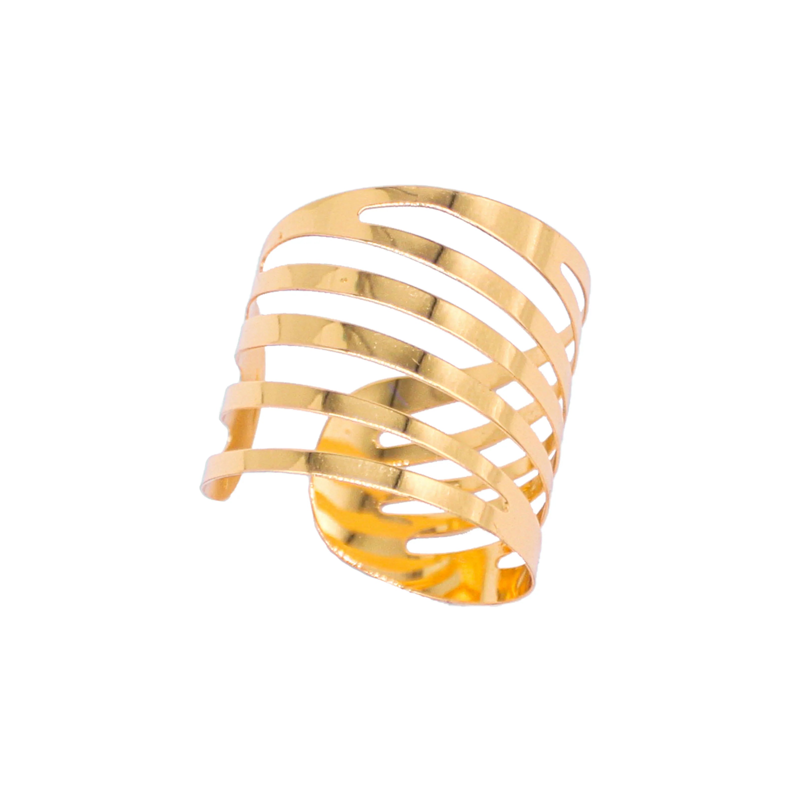Cheap Simple Shape Alloy Napkin Holder Hollow Napkin Rings for Wedding Table Decoration