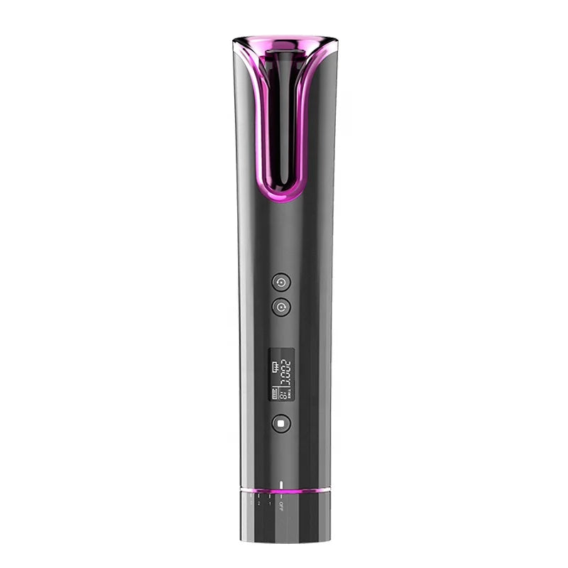 USB Rechargeable Wireless Automatic Ceramic PTC Hair Curler Portable Auto Magic Cordless Hair Curling Irons LCD Safety First