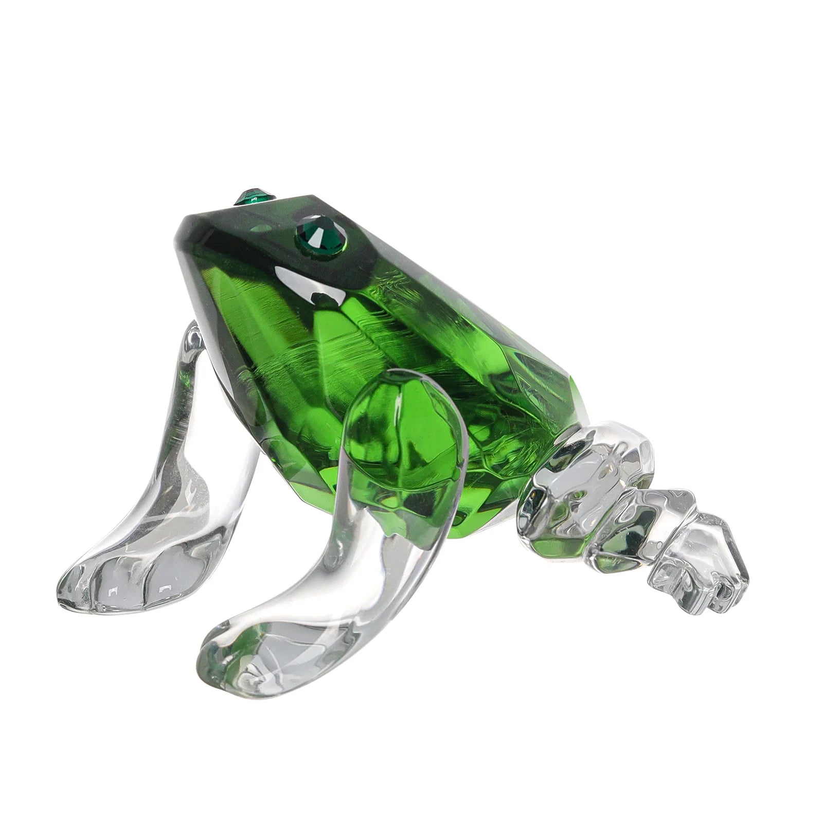 Green Small Crystal Frog  Collection Paperweight Table Centerpiece Ornament Figurine Animals Collection Table Home Decoration