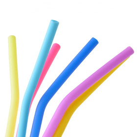 Factory Price Drinking Straws 12pcs Pack Reusable High Temperature Resistance Food Grade Silicone Straw for Tea Coffee Cocktail