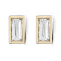 Gemnel 925 Silver Jewelry Supplier Minimalist Bezel baguette Diamond Stud Earrings