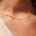Womens Titanium Steel Minimalist Gold Chain Necklace Simple Thin Chain Choker Necklace Pretty Jewelry