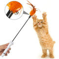 Charging Infrared Laser Pattern Cat Teasing Stick Realistic Feathers Pet Interactive Toy Funny Telescopic Cat Wand