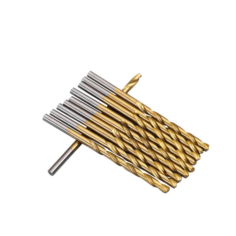 China Factory 50 PCS Straight Shank Titanium Coating HSS Twist Drills Bits Set