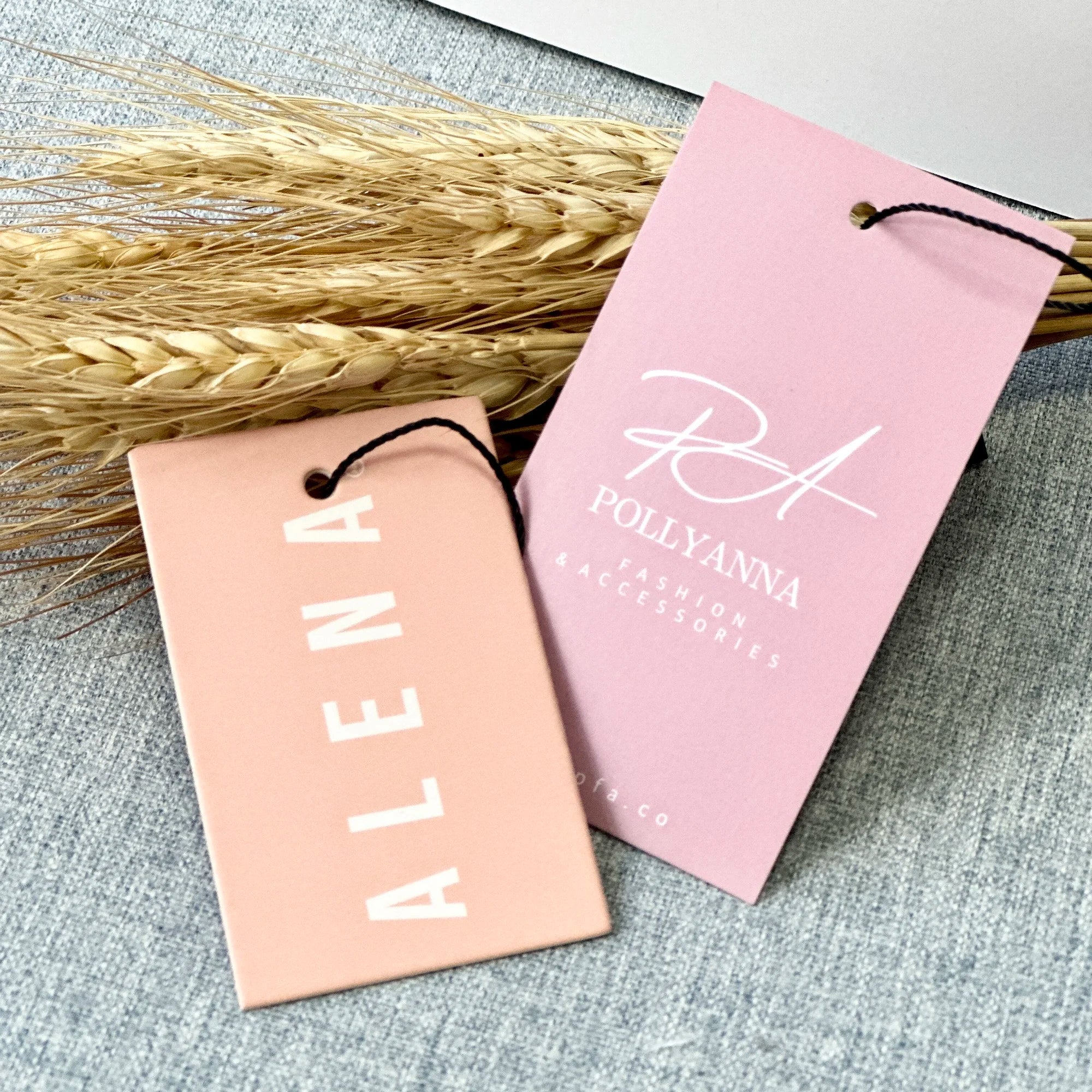 Custom Biodegradable Pink Hang Tag Thick Paper Clothing Sticker Tag for Bags Shoes Eco-Friendly Brand Logo-Manufactured Garment