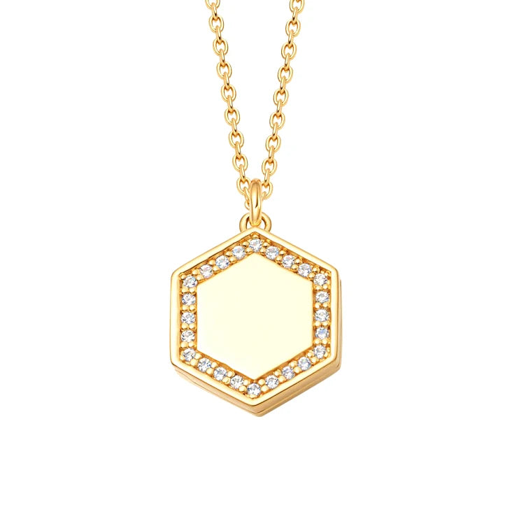 Gemnel Delicate Diamond Deco White Sapphire Cosmos Locket Open Pendant Sterling Silver Necklace