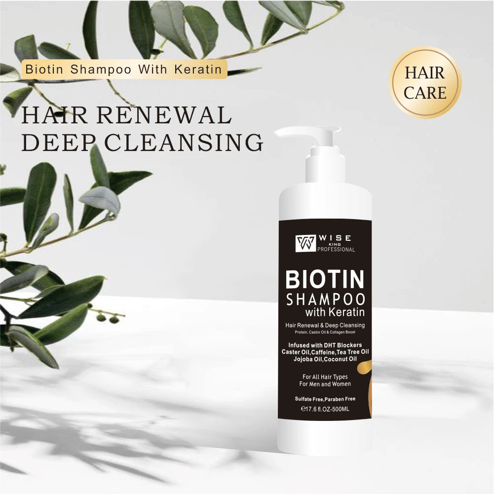 Organic Bioton With Keratin Hair Shampoo Sulfate Free 500ml with Collagen for Fragile Hair Deep Moisturizing and Refreshing  Oem