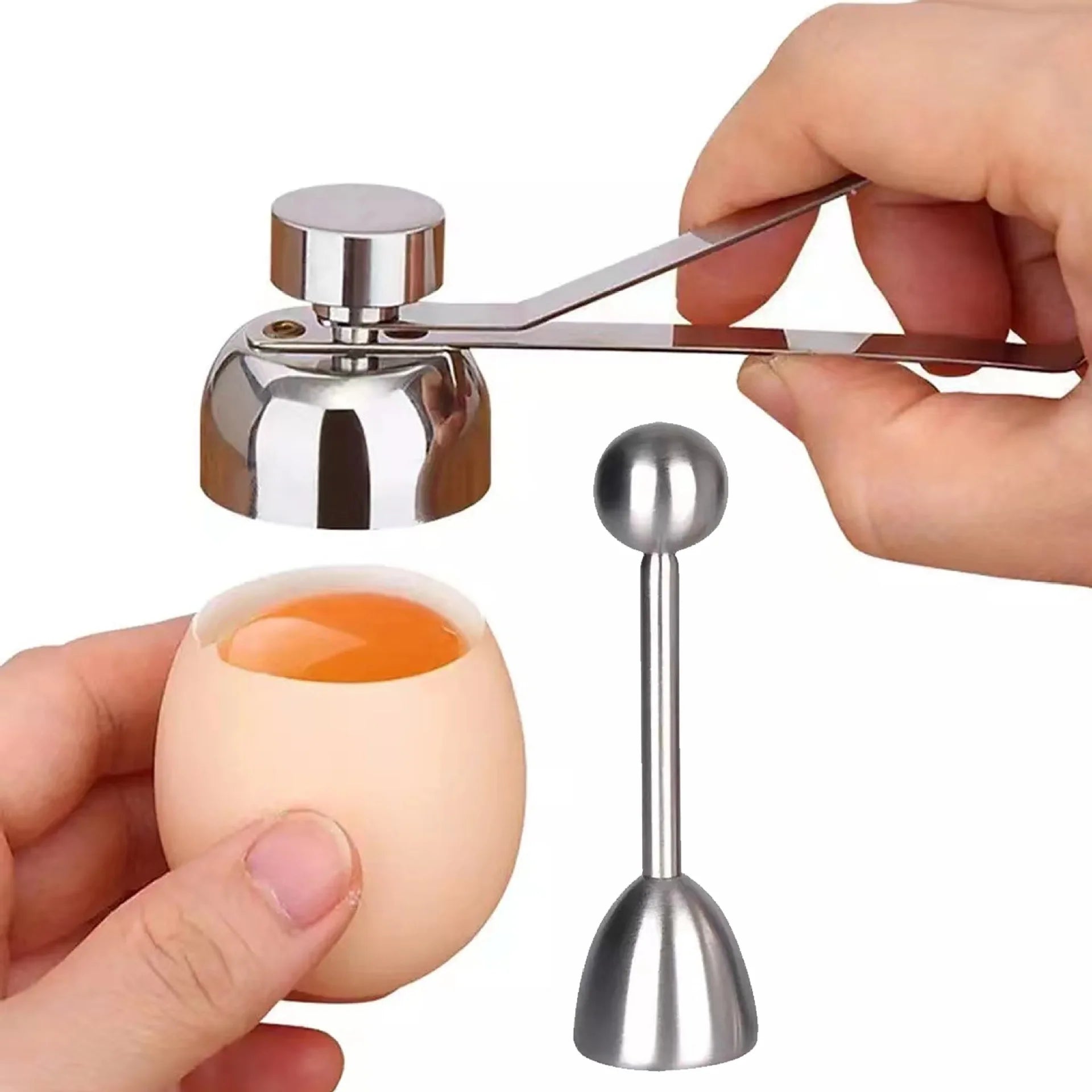 Stainless Steel Egg Topper Cracker Opener for Soft Boiled Eggs  Remover Separator Opener Boiled Raw Egg Topper Cutter Cracker