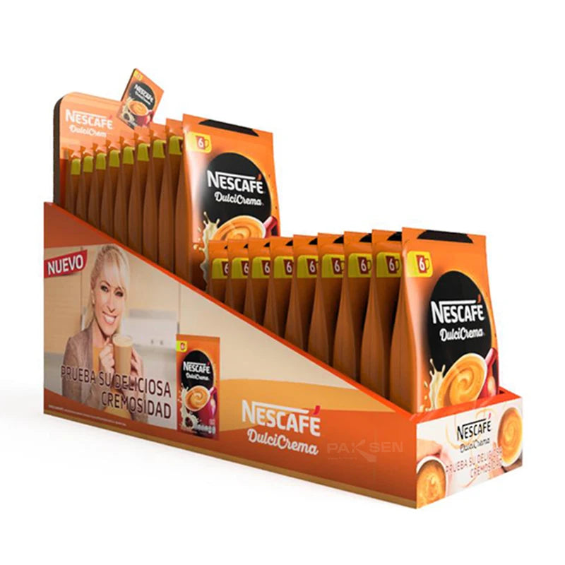 Promotion Paper Display Rack Recyclable Corrugated Cardboard Counter PDQ Display Cardboard Counter Coffee Retail Display