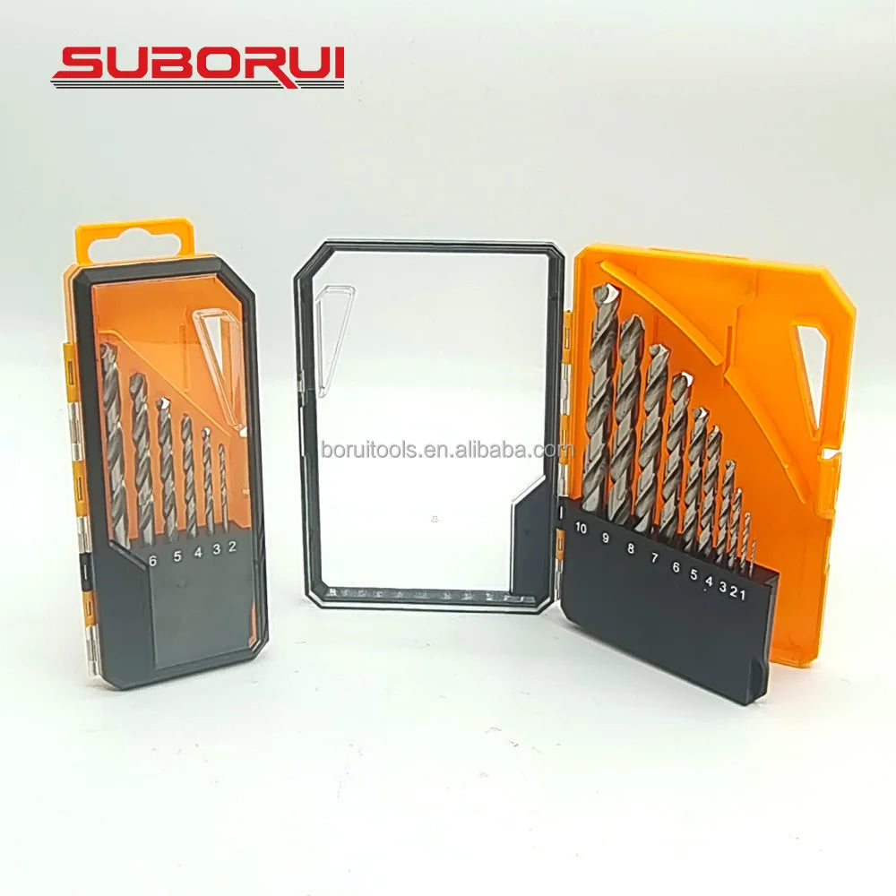 SUBORUI New Packing 6pcs DIN338 Fully Ground Power Tool Accessory HSS Jobber Twist Drill Bit Set for Stainless Steel Metal