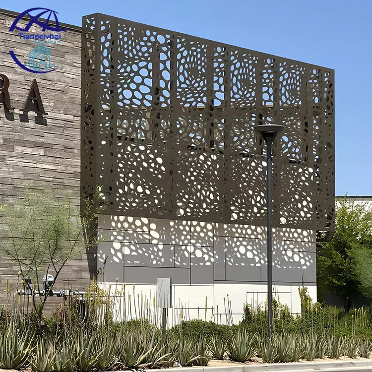 PVDF Coating Perforated Carved Aluminum Panel Multiple Colors for Wall Cladding Cornice Building Material for Mall