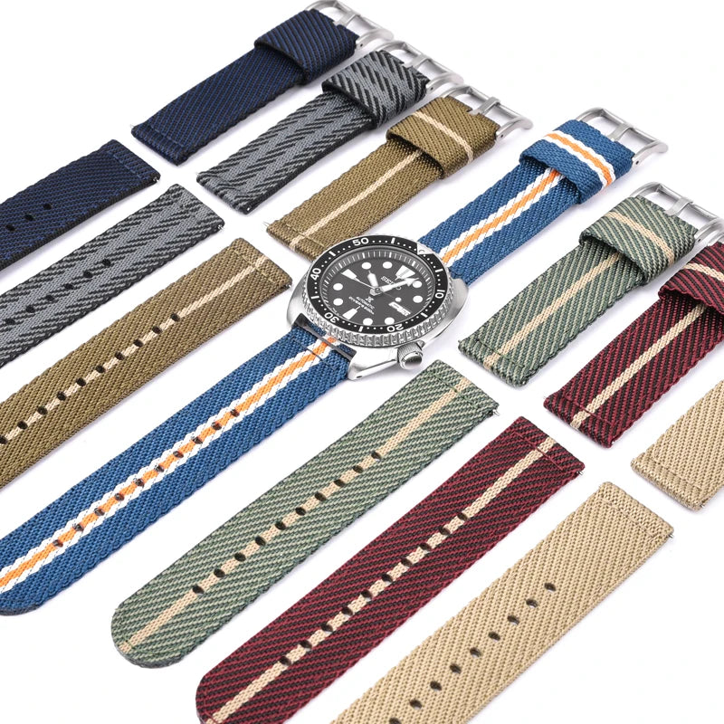 LAIHE Hot Selling 20mm 22mm Elastic Fashion Braided Striped Woven Nylon Watch Strap for  GT2