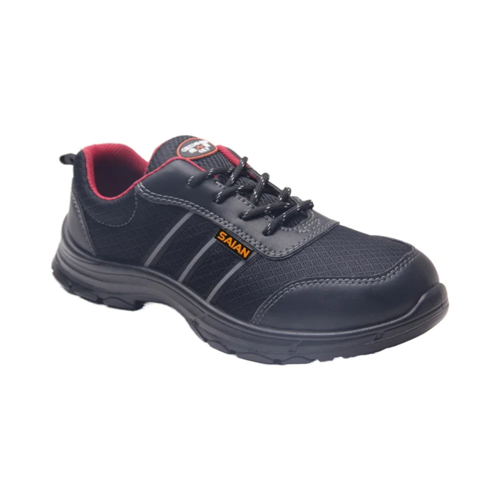 Men's Breathable Lace-Up Hiking Shoes with Soft Bottom Outdoor Comfortable Labor Safety Clogs for Factory Use No Slip