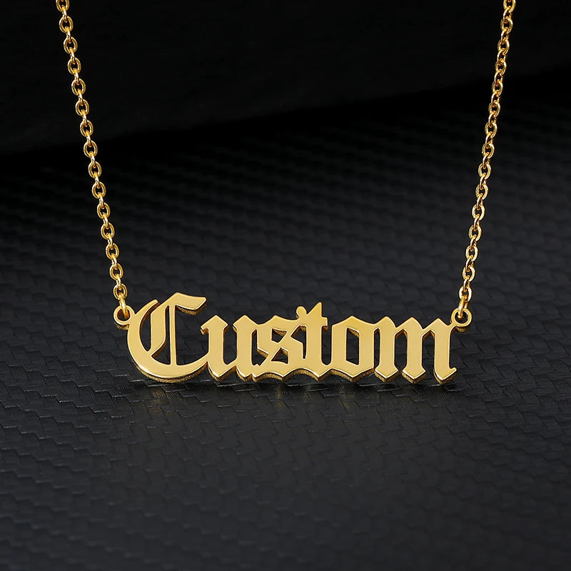 18K Gold Vacuum Plated Stainless Steel Necklace Personalized Letter Necklace for Women Custom Names Necklace