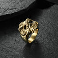 Fashion Individuation Hip Hop Viper Skull Stainless Steel Rings for Men Engraved Chunky Ring Wholesale