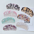 Zhejiang 12cm Portable Cute Green Wide Tooth Pink Flat Top Marble Acetate Hair Combs Eco Green Wide Tooth Hair Comb With Hole