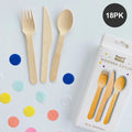 Party Maker Disposable Wooden Eco-Friendly Fork Knife Spoon Set for Graduation Parties 16cm