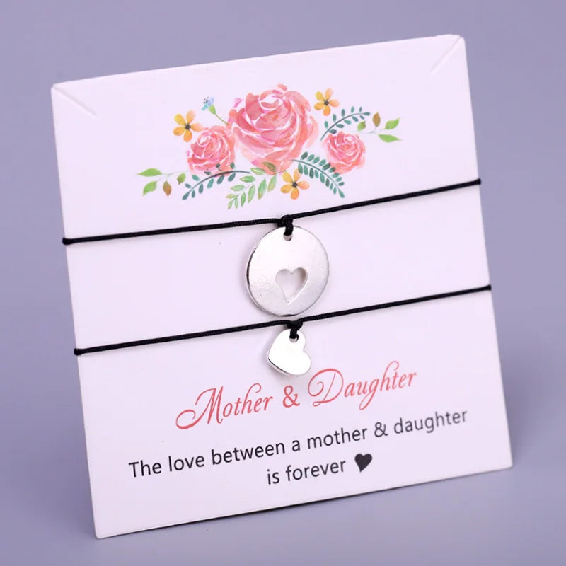 Mother Daughter Grandma Granddaughter Aunt Niece Soul Sister Godmother Best Friend Pinky Promise Compass Heart Charm Bracelets