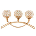 New Arrival Crystal Luminous Metal Decorative Wedding Party Candlestick Holder Set 3 Handmade  Customized for Home Use