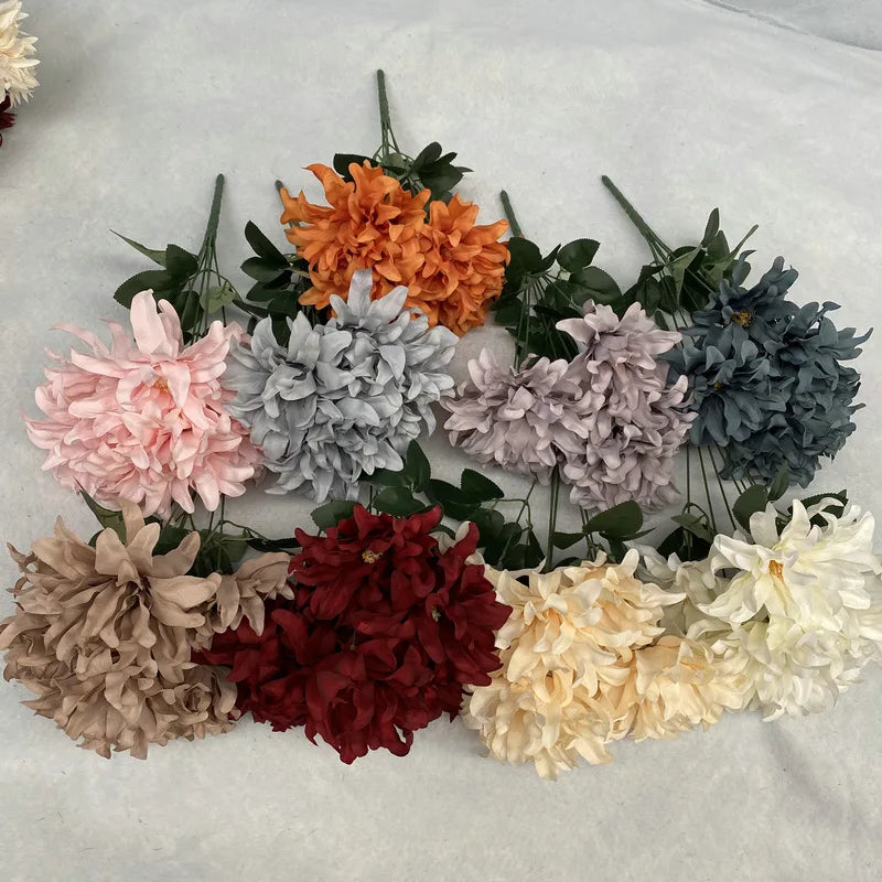 2022 New Wedding Flowers 7 Heads 3 Heads Dahlia Wholesale Cheap Artificial Flowers