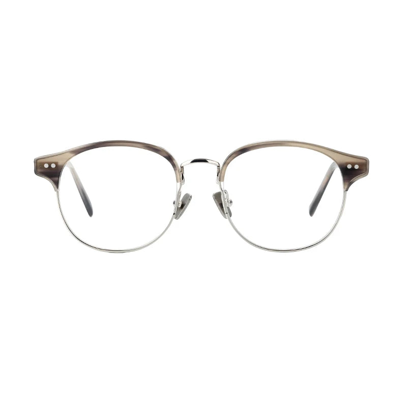 Retro Round Anti-Blue Ray Optical Eyeglasses Frame Fashionable Acetate Computer Eyewear for Women Men Diamond Face Shape Match