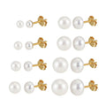 BGPE104 RINNTIN Real 925 Sterling Silver 14K Gold Plated Freshwater Pearl Stud Women Earrings Jewelry