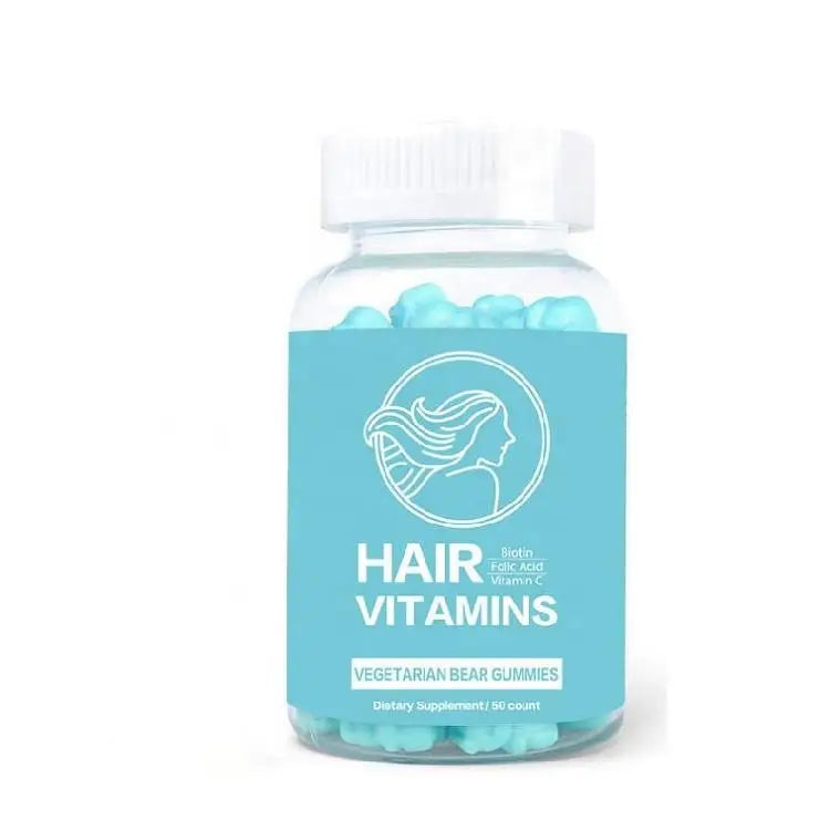 OEM ODM Free Hair Growth Vitamins Bear Gummy Vitamins for Hair Nail and Skin Care Biotin Gummies