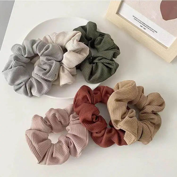 Wholesale Custom Solid Color Scrunchies Girl Elastic Scrunchies in Hair Scrunchie for Women