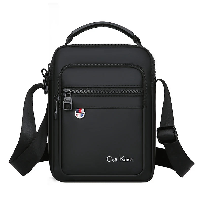 Fashionable Men's Shoulder Bag Vertical Oxford Cloth Zipper Opening Adjustable Shoulder Strap Men's Handbag Messenger Bag
