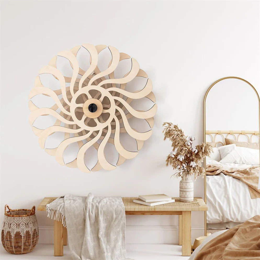 Laser Cut Wood Wall Art Hanging Rotatable Wooden Art Wall Decorative for Kitchen & Bedroom & Living Room