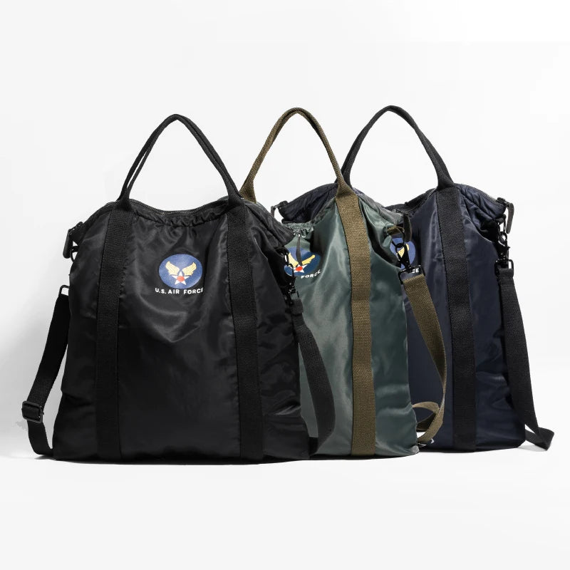 Inspired Nylon Tote Bag Men's Multi-functional Flight Bag Large Capacity Shoulder Crossbody Bag for Travel Work