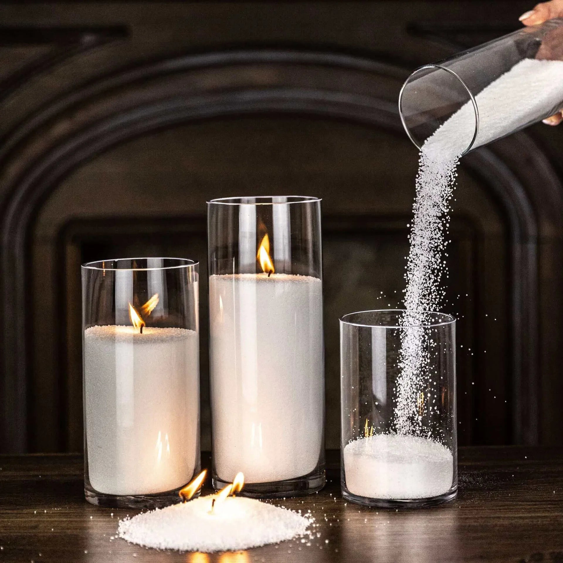 Valentine's Day Wedding Diwali Father's Day Bars Environment-Friendly Plant-Based Floating Pearled Sand Wax Candle Aromatherapy