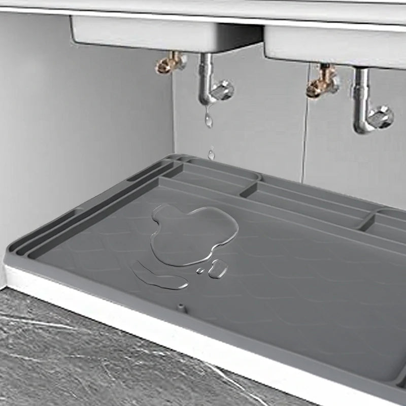 Under Sink Mats for Kitchen Waterproof Cut to Fit Under Sink Drip Under Shelf Liner Organizer Tray Kitchen Bathroom Cabinet Mat