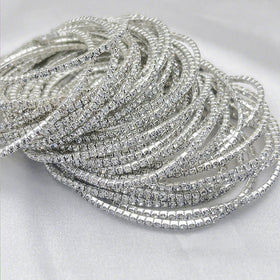 Fashion Colorful 2MM Claw Chain Bracelet Copper Rhinestone Stretch Bracelet for Gift