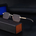 2023 New Fashion Rimless Cut Edge Sunglasses Male Outdoor UV protection Metal Rectangle square Frame Sunglasses
