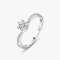 Ailmay New Arrival Real 925 Sterling Silver Round Cubic Zirconia CZ Ring for Women Wedding Statement Fine Silver Jewelry