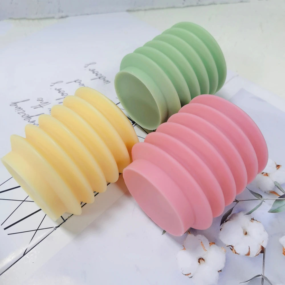 Abstract Wave Unique Soy Wax Candle Mold Minimalist Geometric Home Decor Pillar Waving Cool Silicone Mold