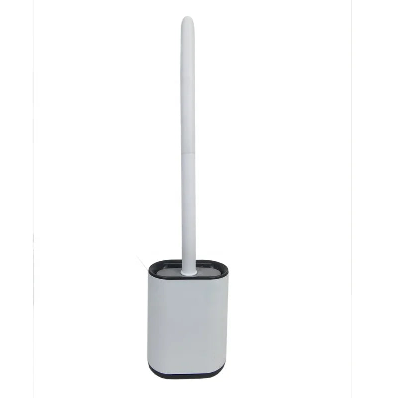 Toilet Brush with Cup Set Durable TPR Silicone Flat Toilet Cleaning Brush