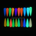 Wholesale YMJ 1Kg/Bag Shiny Party Luminous Non-toxic 20 Colors Nail Glitter Acrylic Nails Powder for Nail Art That Glows in Dark