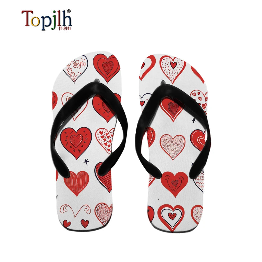 Topjlh Cooling Beach Flip Flops Custom Sublimation Printed Sandals for Summer Wedding Pool Parties (Custom Logo)