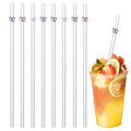 6 Pack Reusable Straws 40 OZ Tumbler Drinking Cute Art Colorful Butterfly Heart Clear Bow Glass Straw With 2 Cleaning Brushes