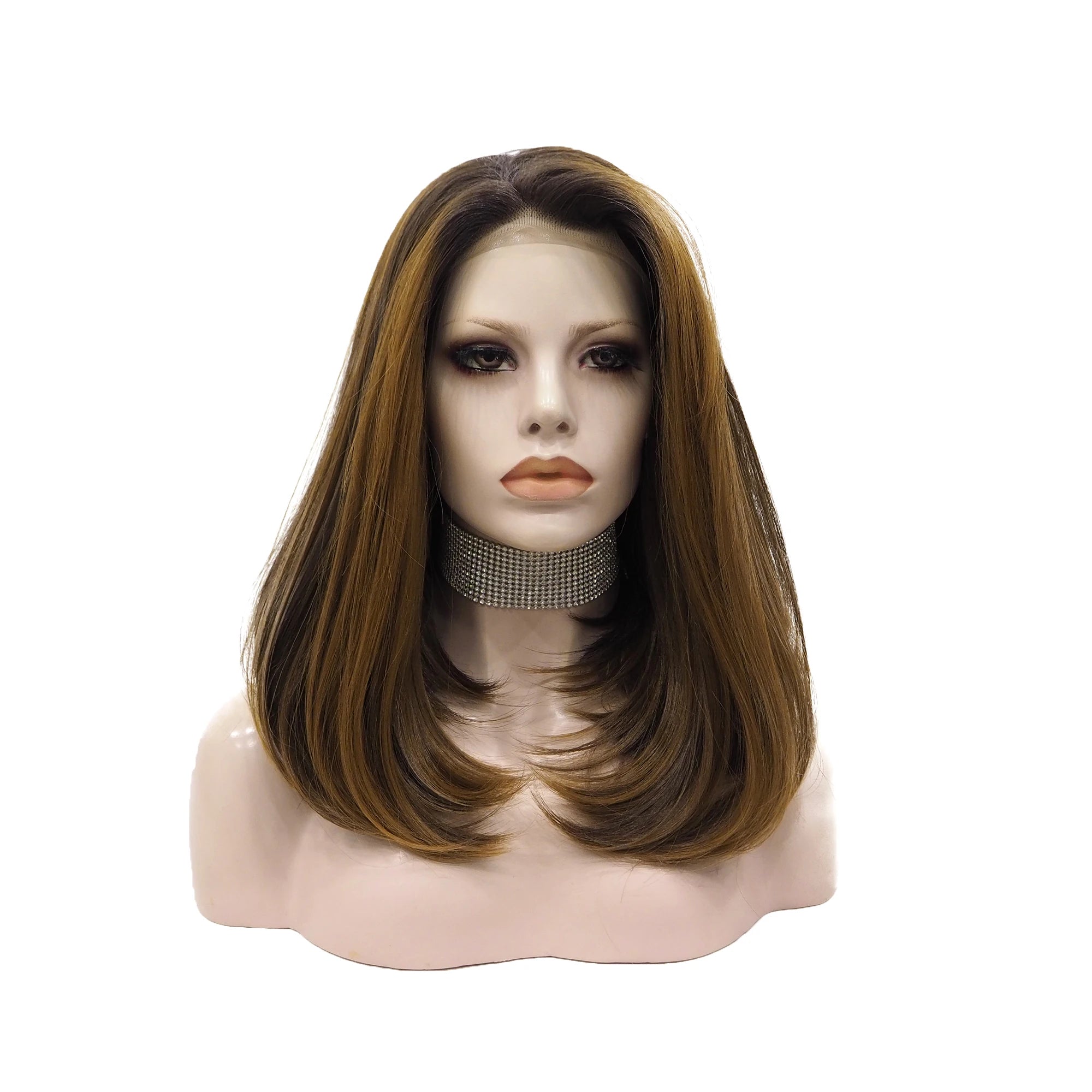 Celebrity Wig Cosplay Short Straight Dyed  Blended Natural  Color Daily Life Wearing Matte  Fiber Synthetic Lace Front Wigs