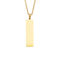 Engraveable Stainless Steel Rectangle Vertical Bar Sublimation Necklace Pendants Blanks