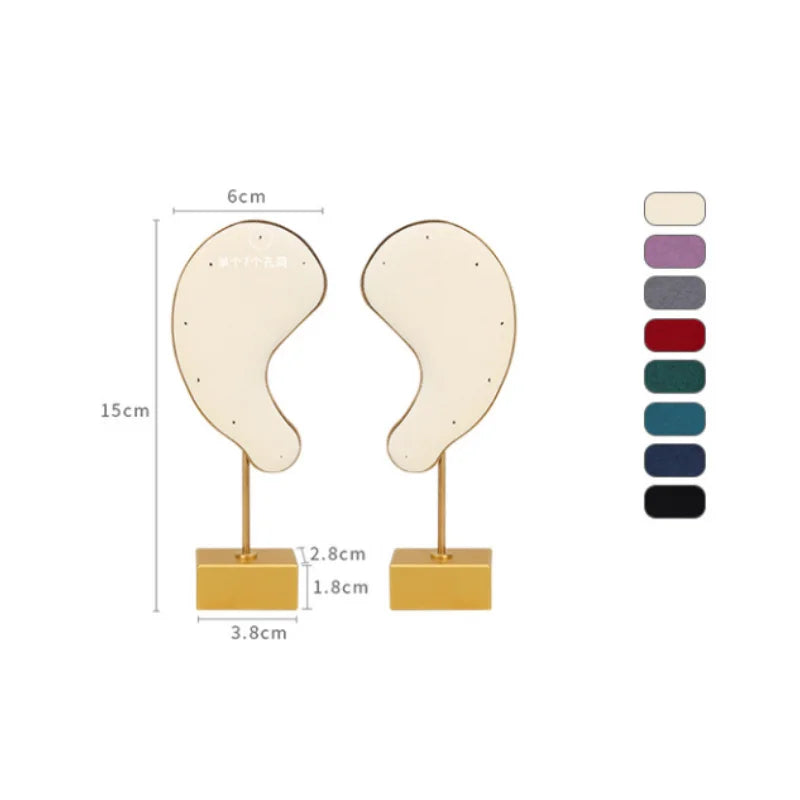 Hot Selling Ear Shaped Metal Ultrafine Fiber Earring Bracket Earring Display Stand