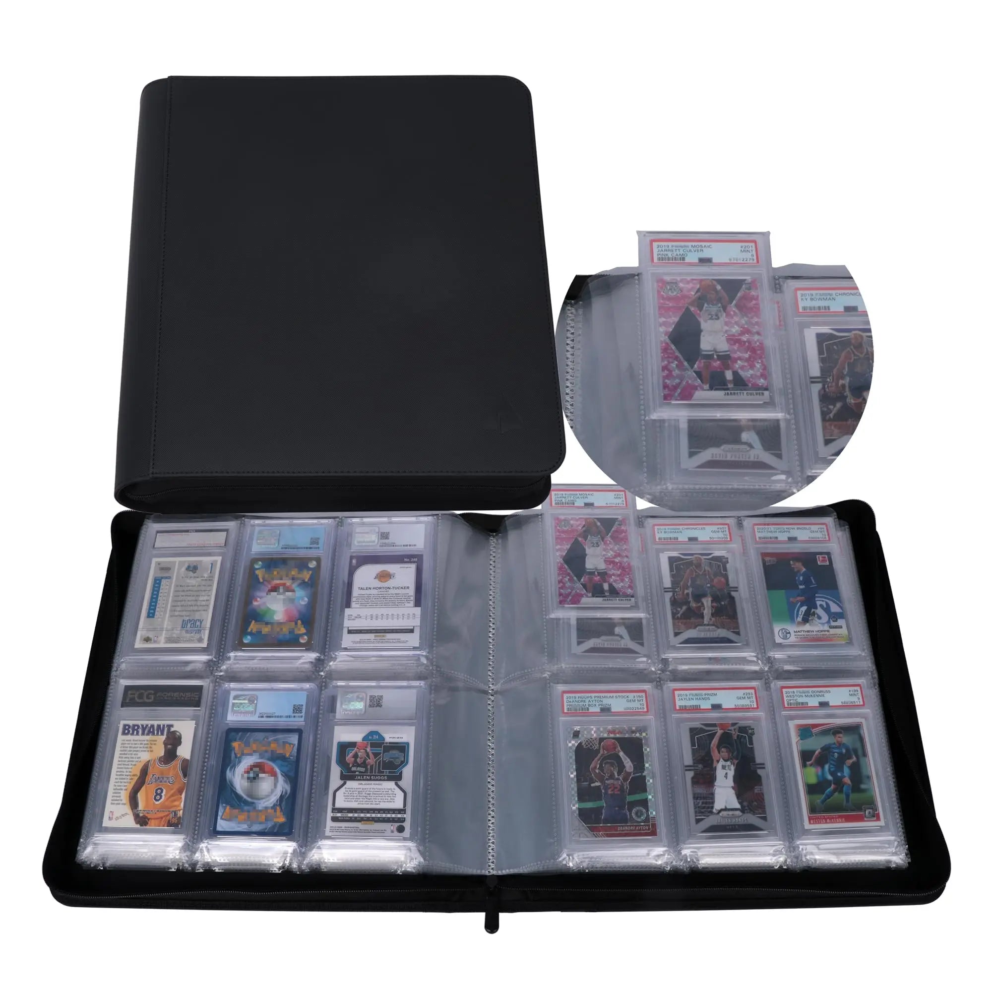 New Products Hot Sale Juvida PU-060 60-Slab 6-Pocket Graded Business Card Binder Zipper Closure Holds 60 PS Premium