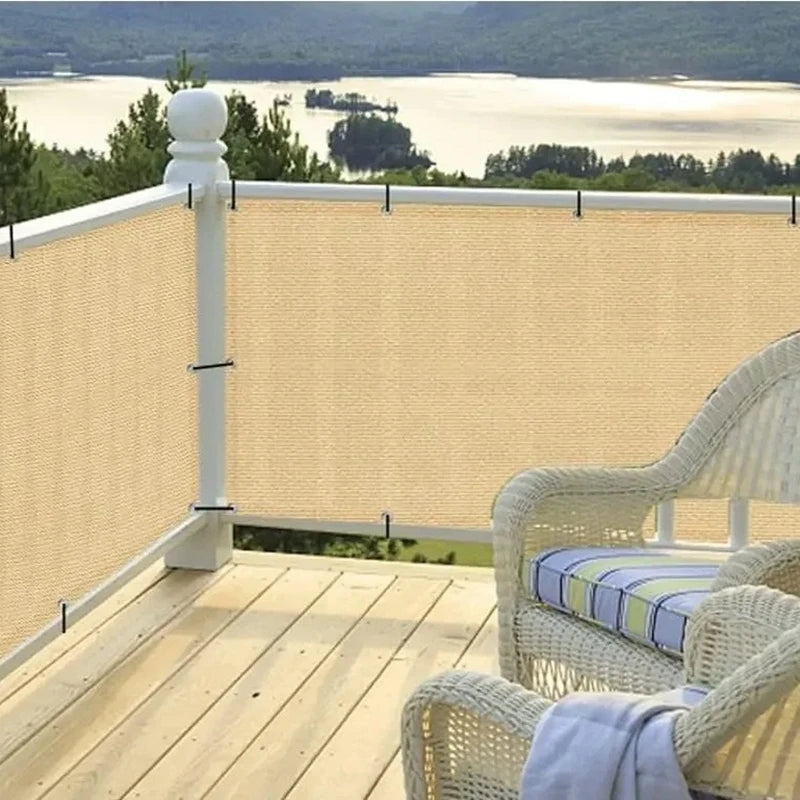 Tewango 0.9x5m 3ftx16ft 120~230gsm Heavy Duty 80~98% Shading Anti-UV HDPE Balcony Privacy Screen Patio Fence Backyard Porch
