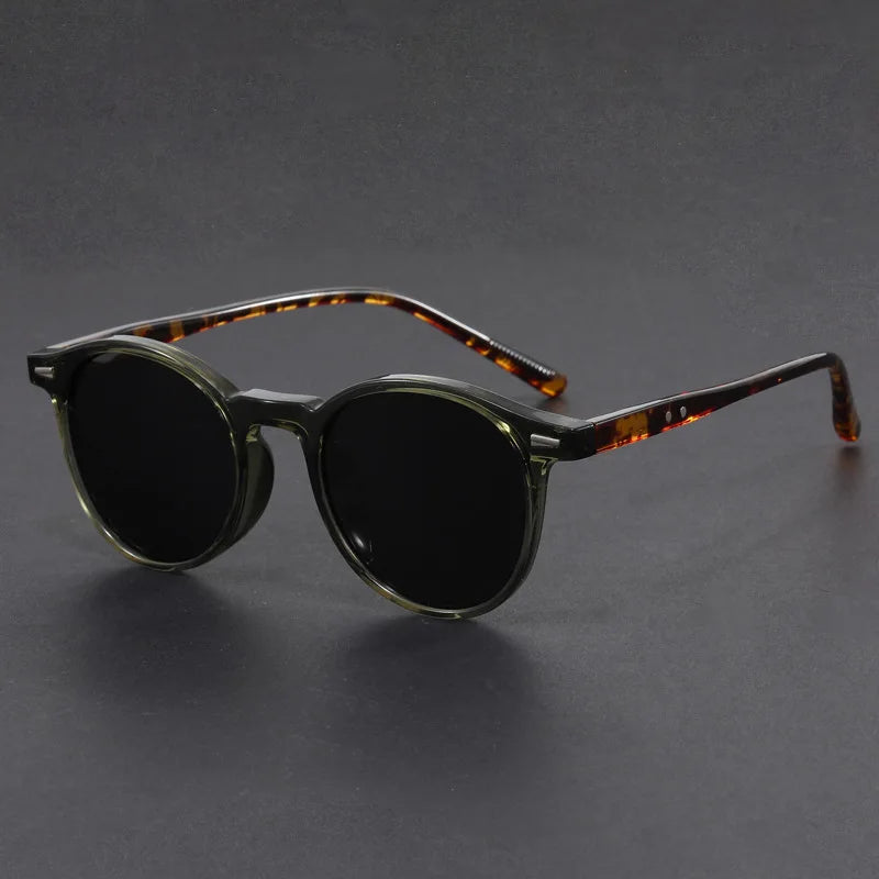 Popular Beautiful Mazzucchelli Handmade Rivets Carved Rivets Round Retro Custom Logo Small Retro Round Yellow Frames Sunglasses