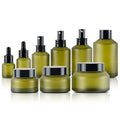 High-End Toner Bottle Package 15g-200ml Clear Olive Green Glass Cosmetic Jars 15ml-30ml 60ml 100ml 120ml 200ml Sizes Available