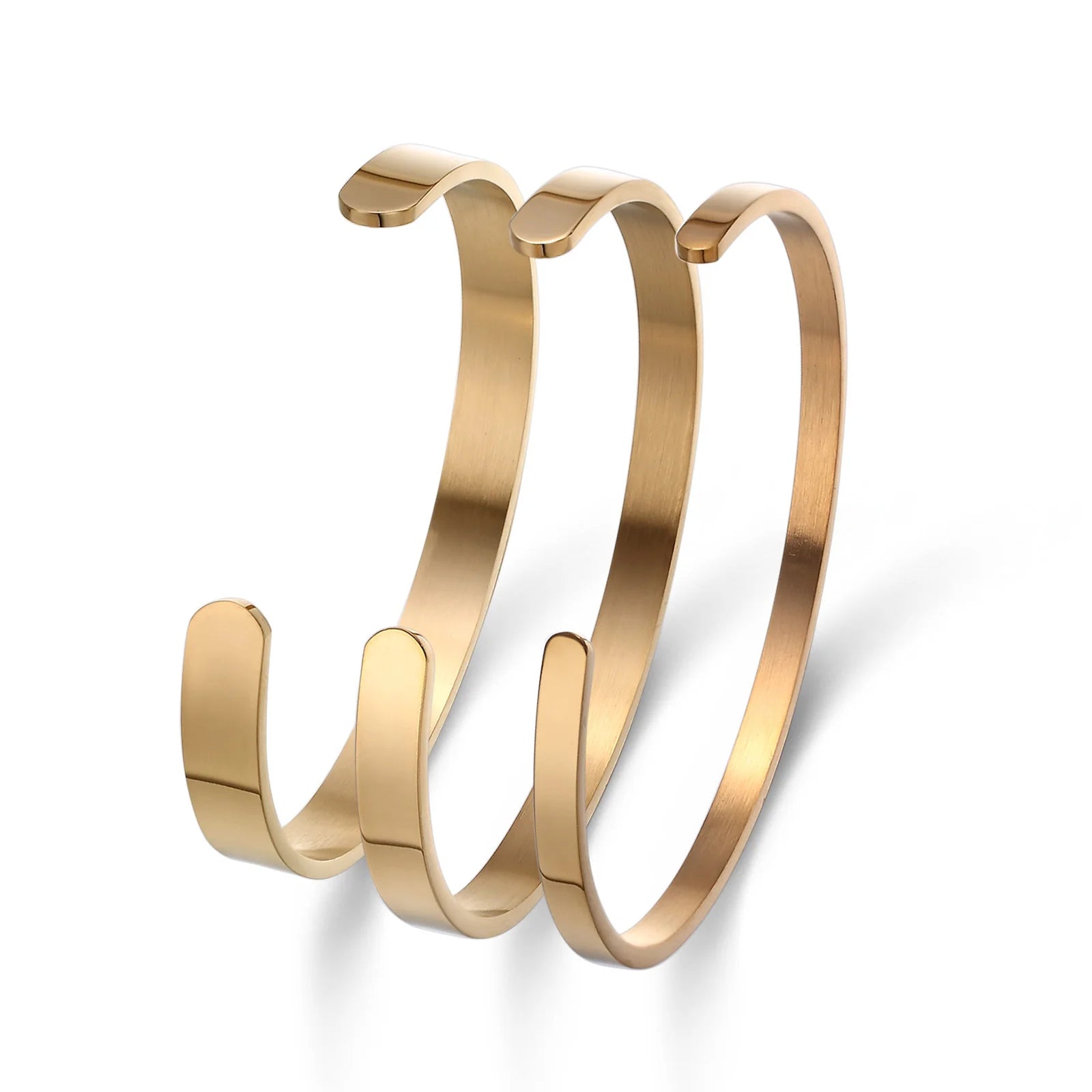 316L Stainless Steel Bangle for Women & Men Free Sample Blank Engraved Inspirational Message Custom Cuff Bracelets