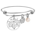 DIY Fashion Pendant Jewelry Adjustable Stainless Steel Bracelet Pearl Apple Diamond Teacher's Day Gift Bracelets